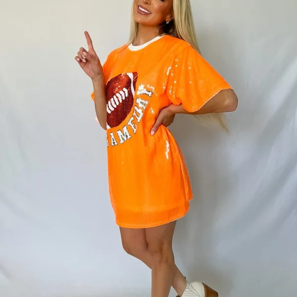 Tennessee Orange Sequin Football Dress NWT - Picture 4 of 6